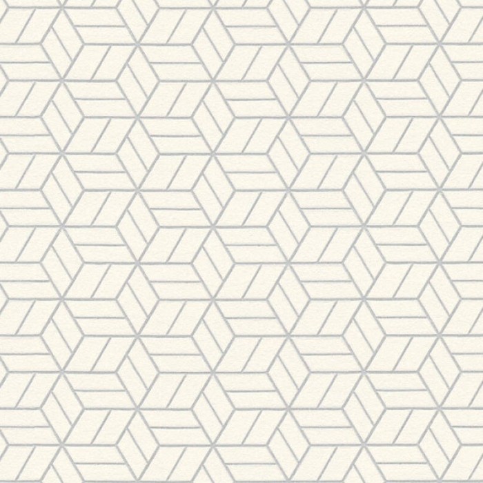 Papel Pintado geométrico efecto brillo beige y plateado -  219-1936