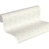 Papel Pintado geométrico efecto brillo beige y plateado -  219-1936