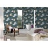 Papeldecor|Papier Peint floral vintage effet soie bleu|Papier Peint