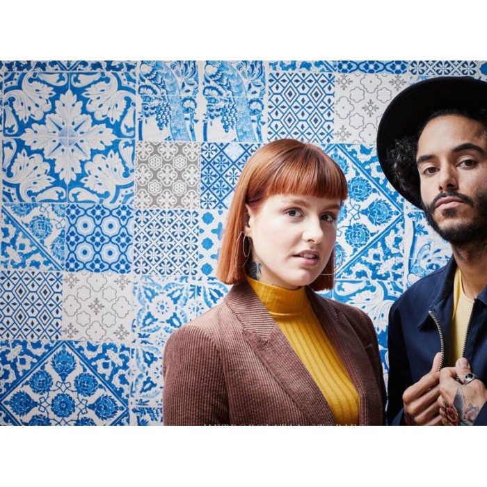 Papeldecor|Papier Peint carreaux hydrauliques bleus|Papier Peint