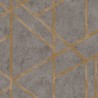 Papeldecor|Papel Pintado geométrico efecto hormigón gris y dorado|Papel Pintado