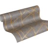 Papeldecor|Papel Pintado geométrico efecto hormigón gris y dorado|Papel Pintado