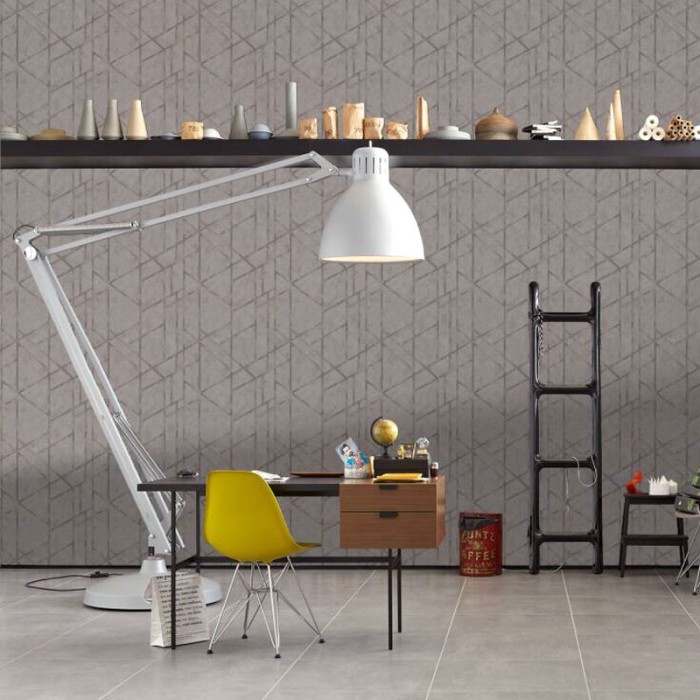 Papeldecor|Papel Pintado efecto hormigón geométrico gris|Papel Pintado