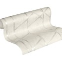 Papeldecor|Tapete geometrischer Beton-Effekt in Weiß und Silber|Tapeten