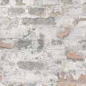 Papeldecor|Papier Peint brique grise avec plâtre|Imitation Brique