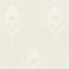 Papeldecor|Papier peint plumes de paon blanc brillant|Papier Peint
