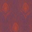 Papeldecor|Papier peint moderne plumes de paon violet et orange|Papier Peint