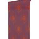Papeldecor|Papel pintado moderno plumas pavo real violeta y naranja|Papel Pintado