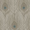 Papeldecor|Pfauenfedertapete super elegant Braun und Grau|Lederimitat