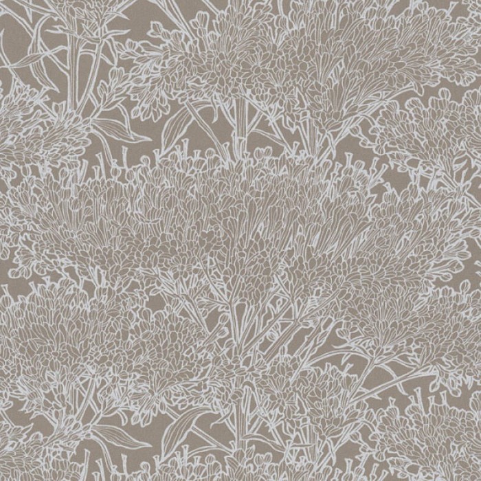 Papeldecor|Papel pintado floral plantas silvestres marrón plateado|Papel Pintado