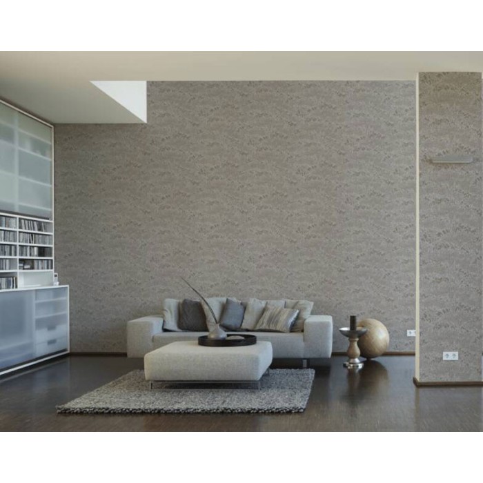 Papeldecor|Wallpaper floral wild plants brown and silver|Wallpaper