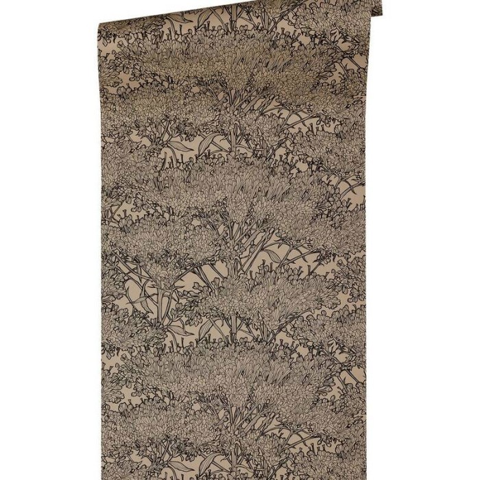 Papeldecor|Papier peint floral ethnique arbres africains marron|Papier Peint