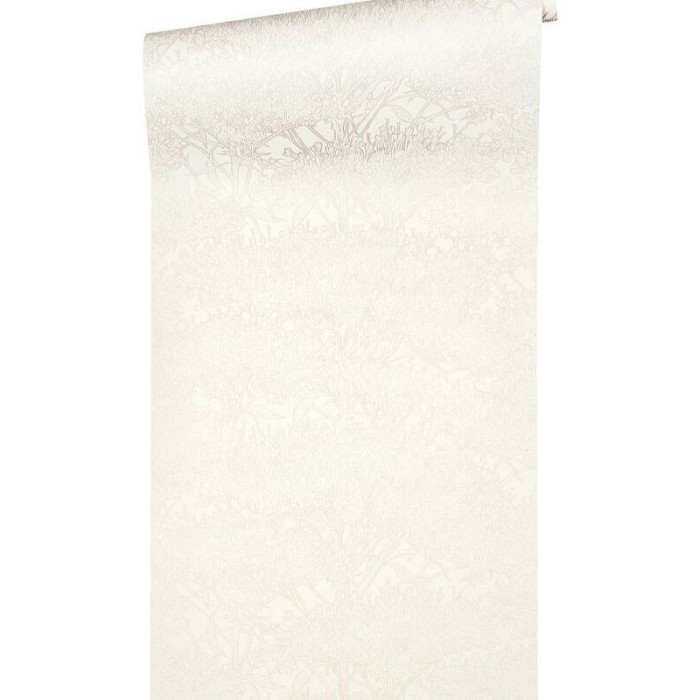 Papeldecor|Wallpaper wild plants white and taupe grey|Wallpaper