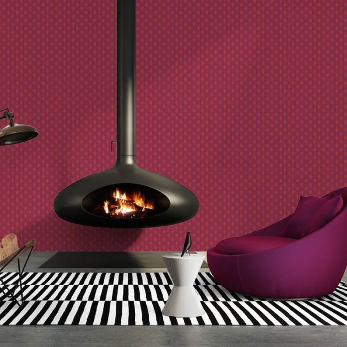 Papeldecor|Wallpaper modern ethnic small diamonds violet-orange|Wallpaper