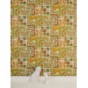 Papeldecor|Papel pintado collage barroco estilo clásico moderno verde dorado|Papel Pintado