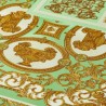 Papeldecor|Papel pintado collage barroco estilo clásico moderno verde dorado|Papel Pintado
