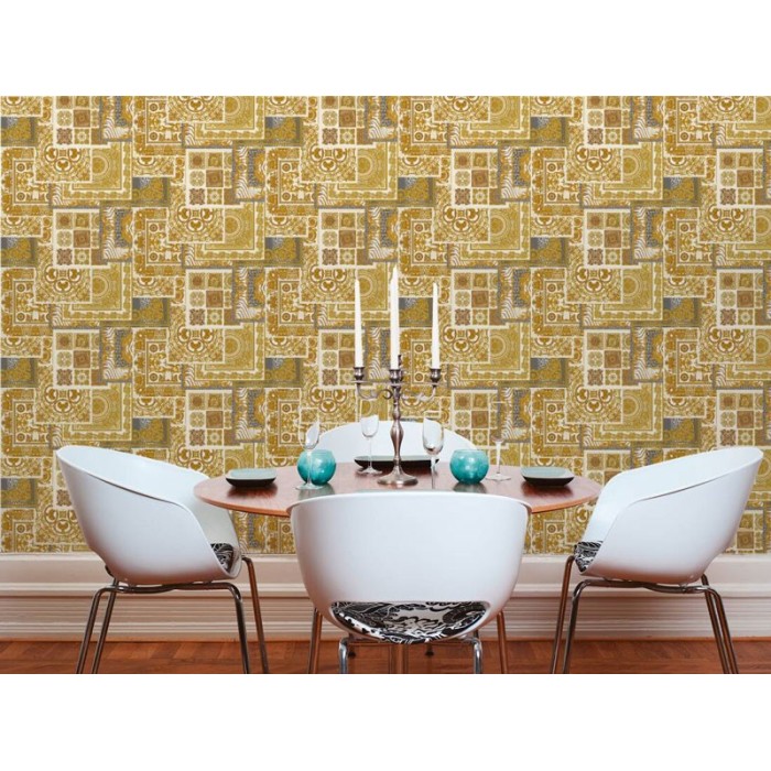 Papel pintado collage barroco estilo clásico moderno dorado -  219-2024