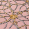 Papeldecor|Papel pintado metalizado círculos estilo clásico barroco rosa y dorado|Papel Pintado