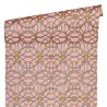 Papeldecor|Papel pintado metalizado círculos estilo clásico barroco rosa y dorado|Papel Pintado