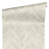 Papeldecor|Carved wood wallpaper in herringbone pattern, grey with shine|Wood Imitation