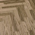 Papeldecor|Papier peint bois sculpté en motif chevron brun|Imitation Bois