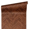Papeldecor|Carved wood wallpaper in herringbone pattern, mahogany|Wood Imitation