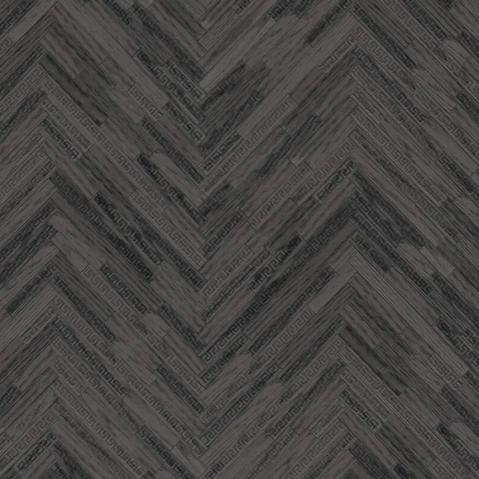 Papel pintado madera tallada forma de espiga gris y negro -  219-2034