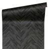 Papel pintado madera tallada forma de espiga gris y negro -  219-2034