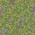 Papeldecor|Classic baroque wallpaper with birds and green and gold ornaments|Wallpaper