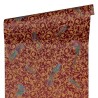 Papeldecor|Klassische Barocktapete mit Vögeln und Ornamenten in Rot und Gold|Tapeten