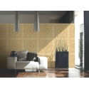 Papeldecor|Barocke Kreis-Tapete mit Blumen und Ornamenten in Gold|Tapeten