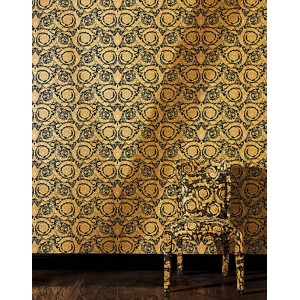 Marburg|Tropical Wallpaper with gray and ochre calla lilies or water lilies|Wallpaper 2