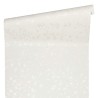 Papeldecor|Papier peint à petites fleurs métallisé blanc crème|Papier Peint
