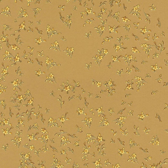 Papeldecor|Papel pintado flores pequeñas metalizado dorado|Papel Pintado