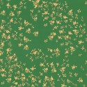 Papeldecor|Papel pintado flores pequeñas metalizado verde y dorado|Papel Pintado