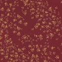 Papeldecor|Tapete mit kleinen Blumen metallisiert in Rot und Gold|Tapeten
