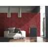 Papeldecor|Papel pintado flores pequeñas metalizado rojo y dorado|Papel Pintado