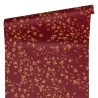 Papeldecor|Papel pintado flores pequeñas metalizado rojo y dorado|Papel Pintado