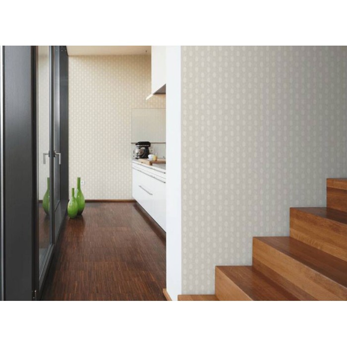 Papeldecor|Minimalistische Tapete kleine Rauten cremeweiß glänzend|Tapeten