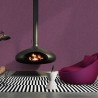 Papeldecor|Moderne Tapete Textiloptik afrikanischer Stil violett|Tapeten