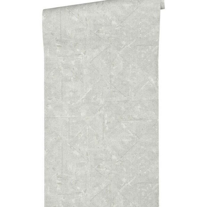 Papeldecor|Papier peint moderne effet textile style ethnique africain gris argent|Papier Peint