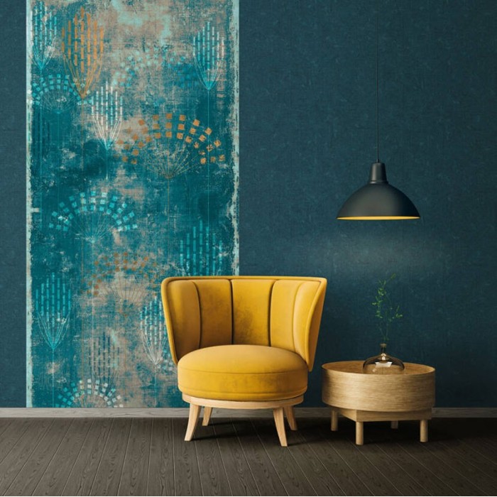 Papeldecor|Papier peint moderne style ethnique bleu|Papier Peint