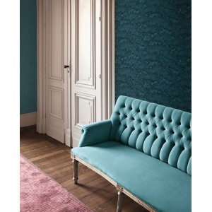 Eijffinger|Modern shiny patchwork textile geometric wallpaper in green|Wallpaper 2