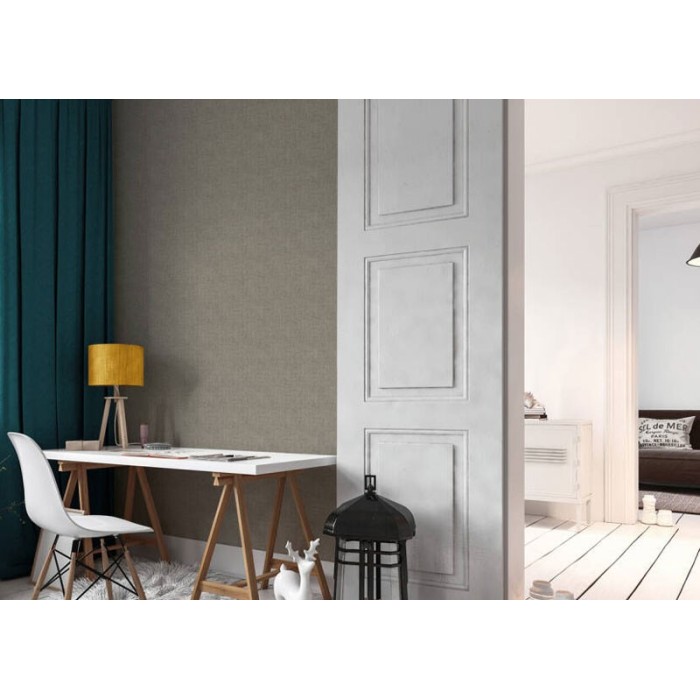 Papeldecor|Unitapete elegante Textiloptik taupe|Tapeten