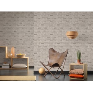 Rasch|Papier Peint brique marron clair|Imitation Brique 2