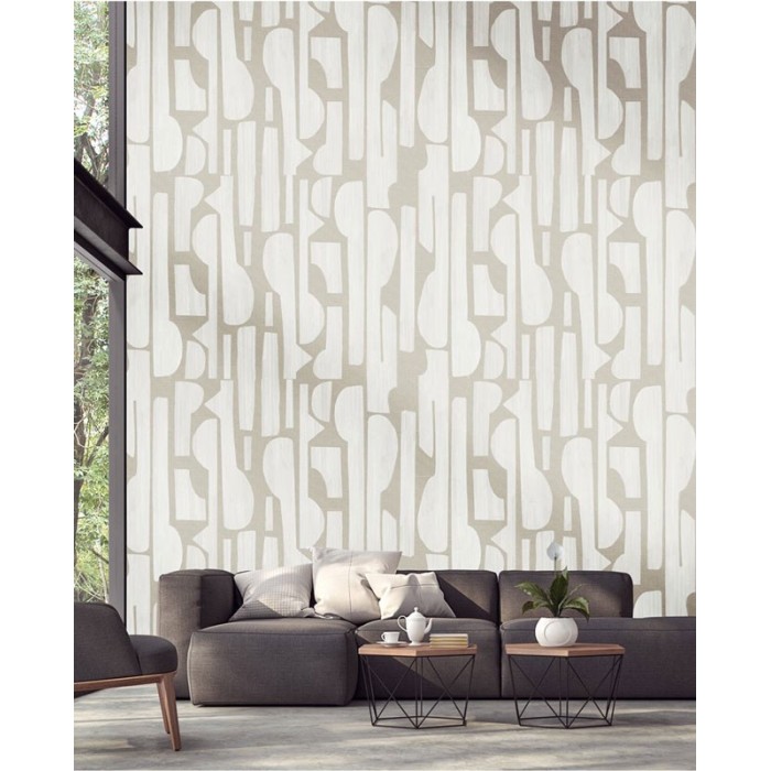 Eijffinger|Papier peint panoramique figures modernes blanc crème|Panoramiques