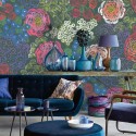 Eijffinger|Wall mural multicolor flowers on panels|Wallmurals