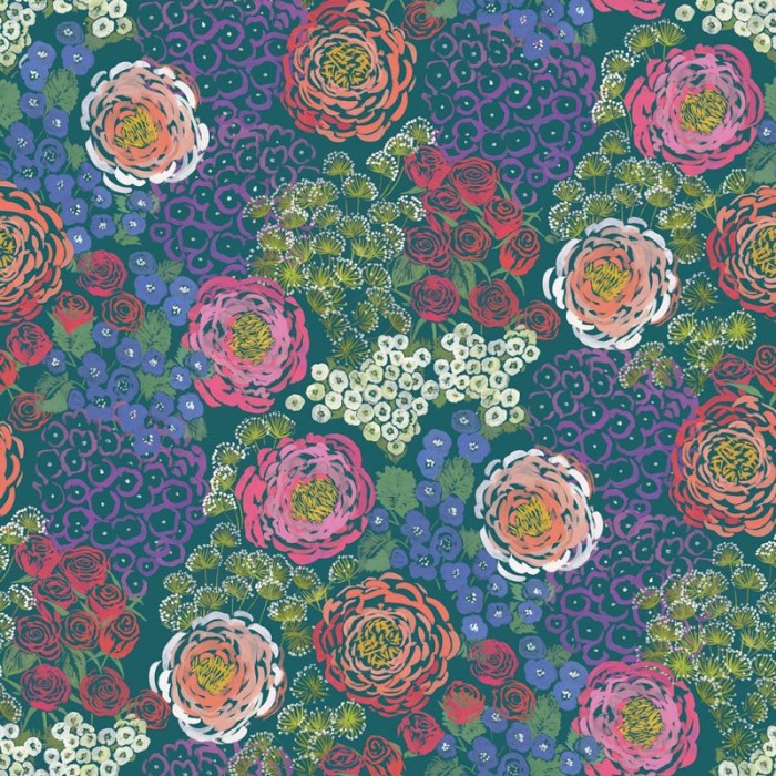Eijffinger|Wandbild mehrfarbige Blumen auf Paneelen|Wandbild