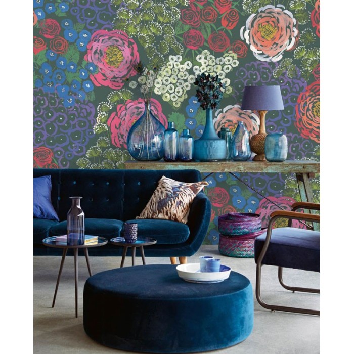 Eijffinger|Mural pared flores multicolor en paneles|Murales de Pared