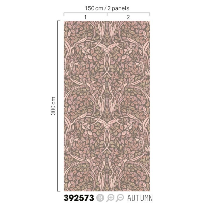 Eijffinger|Wandbild florales Ornament rosa Töne|Wandbild